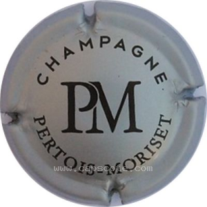 capsule champagne Pertois-Moriset Initiales PM, nom circulaire