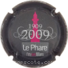 capsule champagne Le phare, fond noir, 1909-2009 